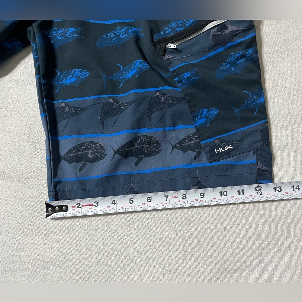 Huk Performance‎ Mens 36 Fishing Blue Graphic Board Shorts - Picture 2 of 10